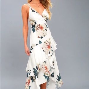 Lulu’s Blossom Tree White Floral High-low Dress